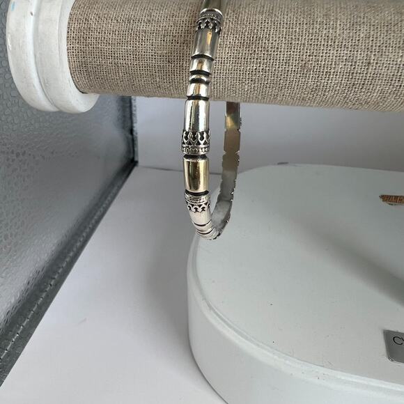 Sterling Silver with Brass Bangles Set of Two Vintage - Picture 5 of 5